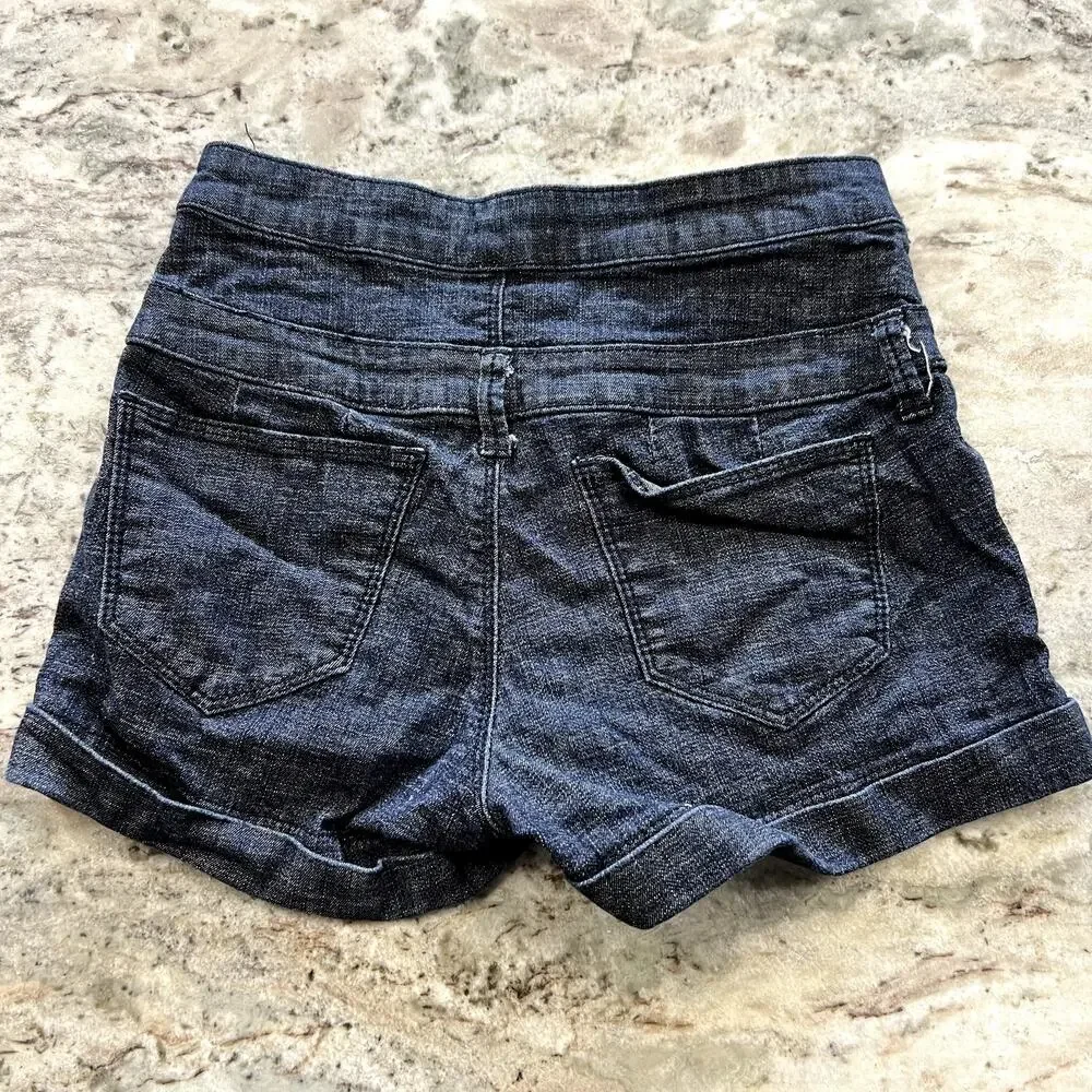 Refuge Dark Denim Button Front Jean Shorts Size 4